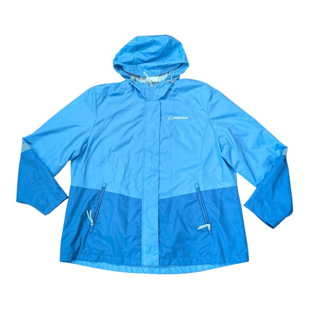 Boeing Jacket Blue Full Zip Lightweight Airline Aviation Windbreaker Womens XXL